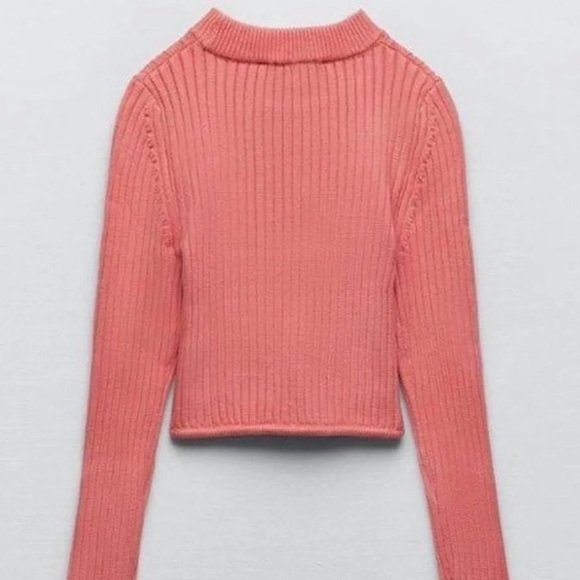 ZARA Cropped Rib Knit Sweater - Picture 4 of 8